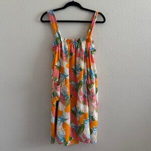 Caramela Tropical Floral Maxi Dress Sleeveless Size Large